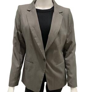LAUNDRY by SHELLI SEGAL NWT $200 Blazer Gray "Dark Sand" Turn Lock Clasp Size 8